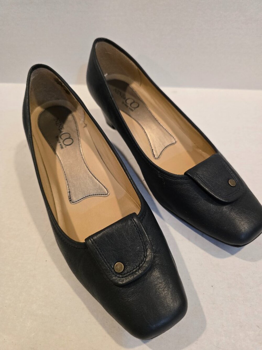 Shoes Women's Leather Dress Slate Blue Nine & Co. by Nine West size 8.5W